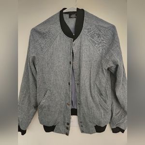 Lucca Wildfang bomber shirt in blue Small